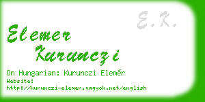 elemer kurunczi business card